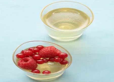 Jelly de champagne, sirop d'agave