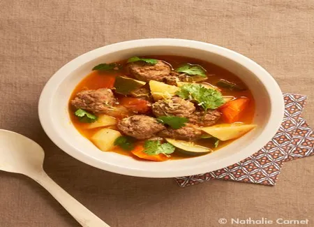 L'exotique : soupe aux boulettes d'agneau