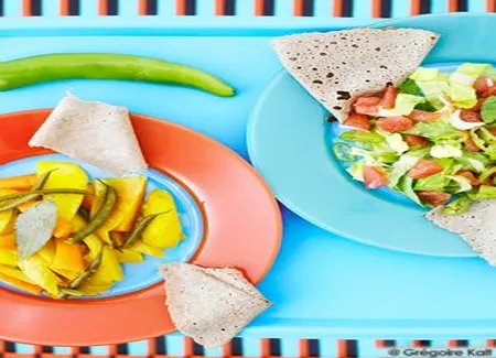 Le ragoût végétarien ou atkilt wät » et la salade éthiopienne ou selatha »