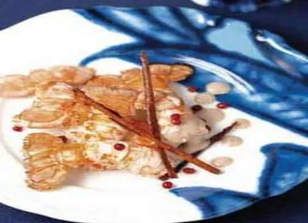 Langoustines rôties, trempette choco