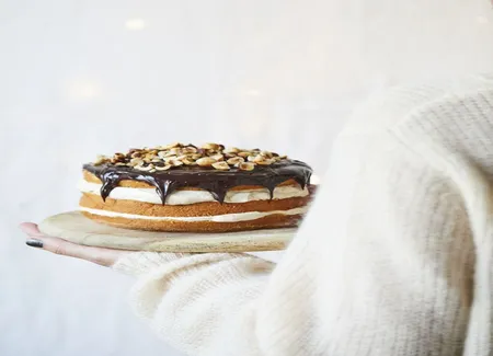 Layer cake noisette café chocolat