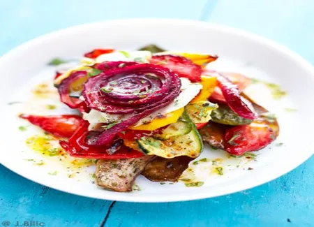 Légumes et fraises grillés