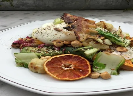 Légumes rôtis et burrata