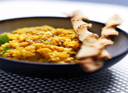 Lentilles corail aux épices et torsades au quinoa