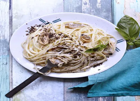 Linguine, coquillages et chocolat