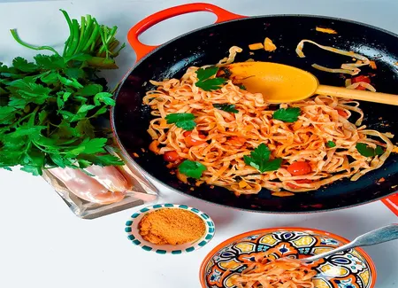 Linguine de konjac à la boutargue