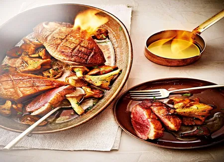 Magrets de canard flambés