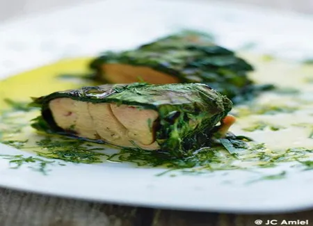 Maki d'épinards au foie gras frais