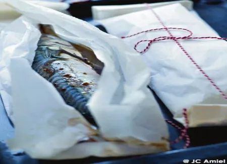 Maquereaux au vin blanc en papillote