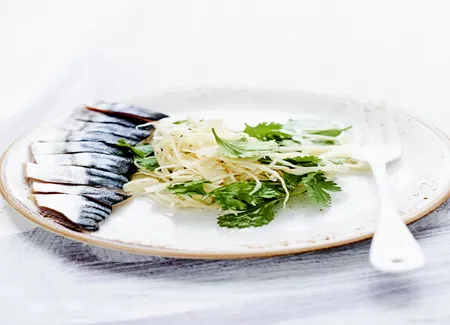 Maquereaux et chou blanc à la coriandre