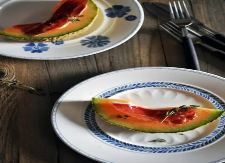 Melon et jambon cru au macvin