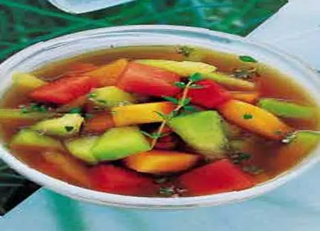 Melons, pastèque et ice tea pêche