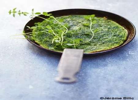 Mini-omelette aux épinards et herbes