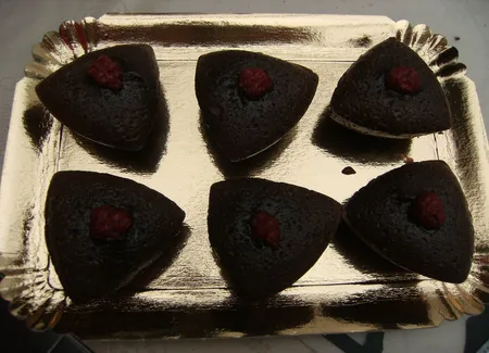 Moelleux chocolat au coeur coulant de framboises