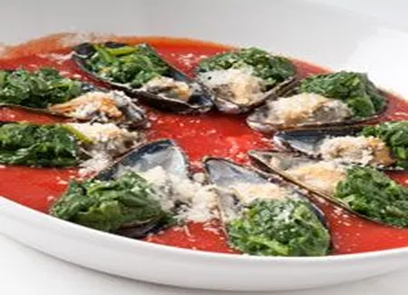 Moules aux épinards et parmesan