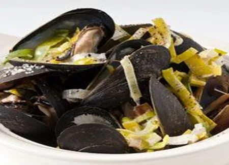 Moules crème et poireaux