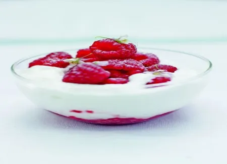 Mousse de fromage blanc aux framboises