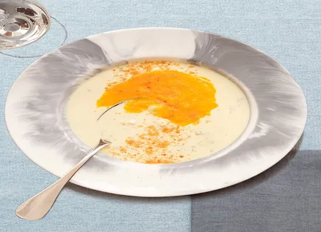 Mousse de potiron au bleu et au pain d'épices de françoise mutel