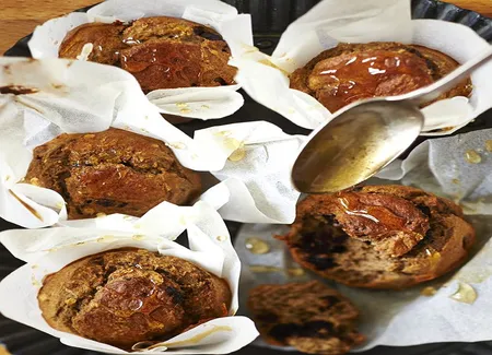 Muffins légers banane et fruits rouges