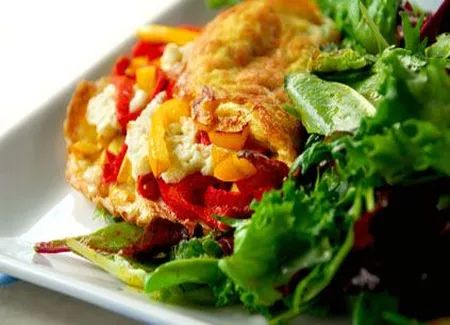 Omelette poivrons/oignons