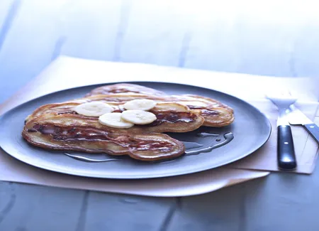Pancakes banane-bacon au sirop d'érable