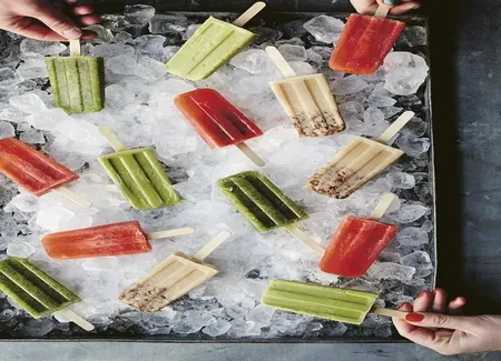 Paletas fraises, citron, fenouil