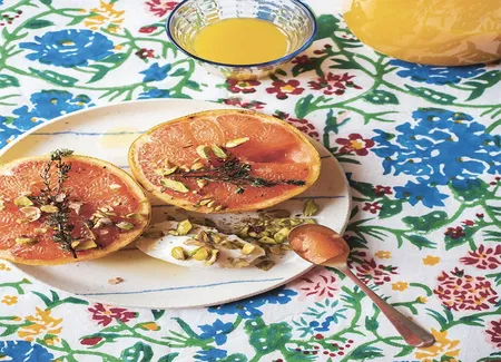 Pamplemousses rôtis et mascarpone