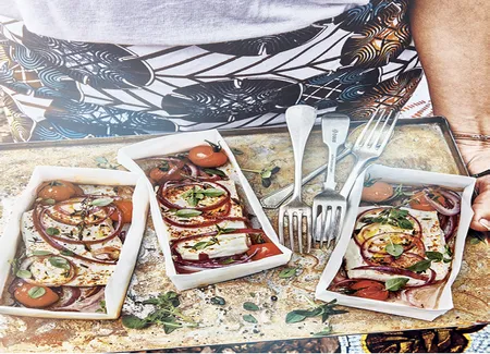 Papillotes de feta au piment d'espelette