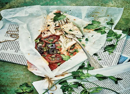 Papillotes de maigre à la méditerranéenne
