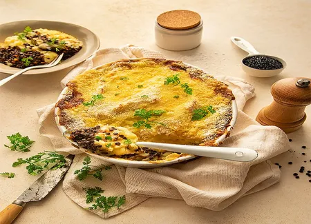 Parmentier lentilles et oignons caramélisés
