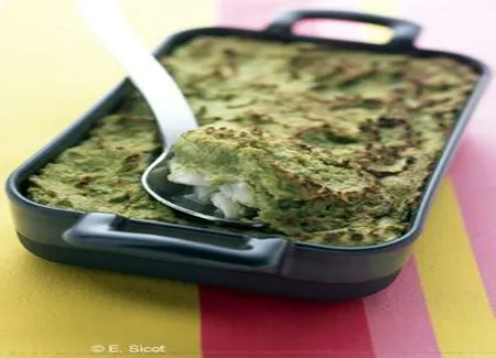 Parmentier vert au cabillaud