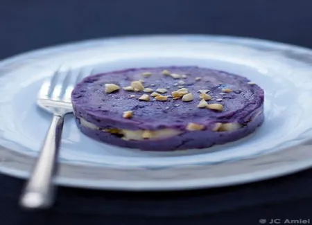Parmentiers de vitelottes aux fruits secs