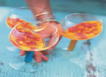 Pastèque et poivrons en gelée de muscat