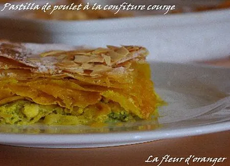 Pastilla de poulet à la confiture de courge