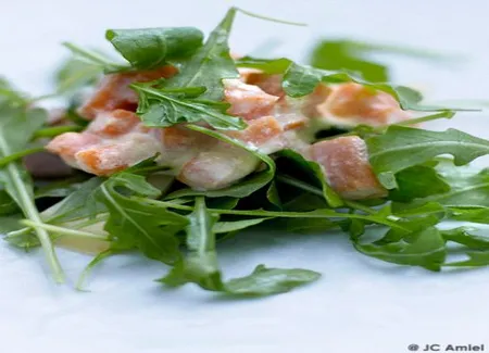 Patates douces, veau et roquette