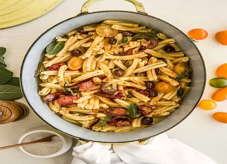 Pâtes casarecce poutargue, citron confit