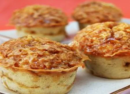 Petits cakes au bananes, amandes, rhum et caramel