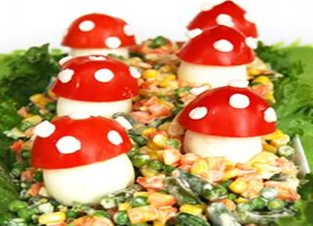 Petits champignons rouges pour amuser les enfants