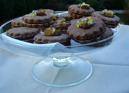 Petits sablés fourrés de ganache à la bergamote