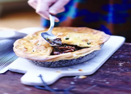 Pie agneau, menthe et épinards