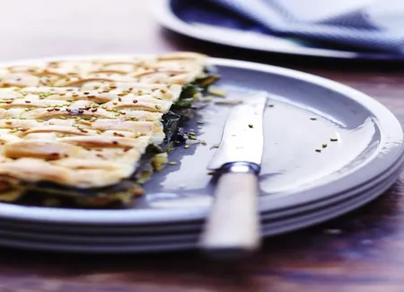 Pie saumon, blettes et sésame wasabi
