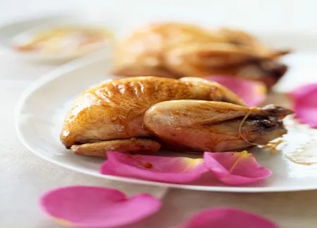 Pigeonneau aux quatre épices et terrine de pommes de terre