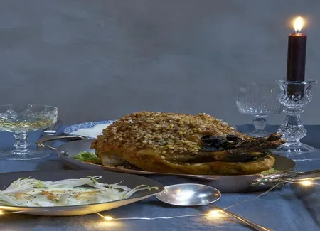 Pintade en croûte d'orge