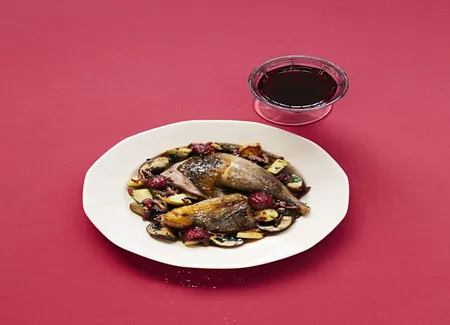 Pintade et sauce framboisée
