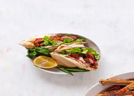 Pita chevreau, aubergine