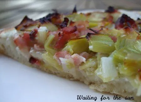 Pizza blanche aux poireaux