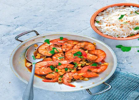 Poêlée de crevettes au miel