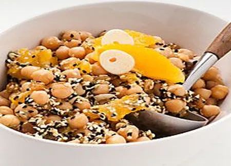 Pois chiche, orange et sésame