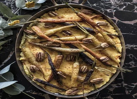 Polenta coco, piment d'espelette et carottes rôties au sirop d'érable