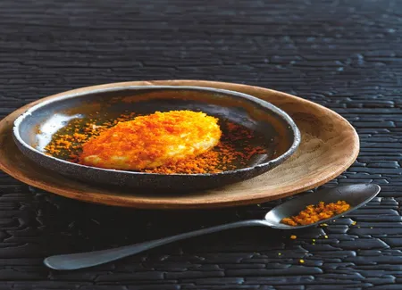 Polenta et boutargue râpée